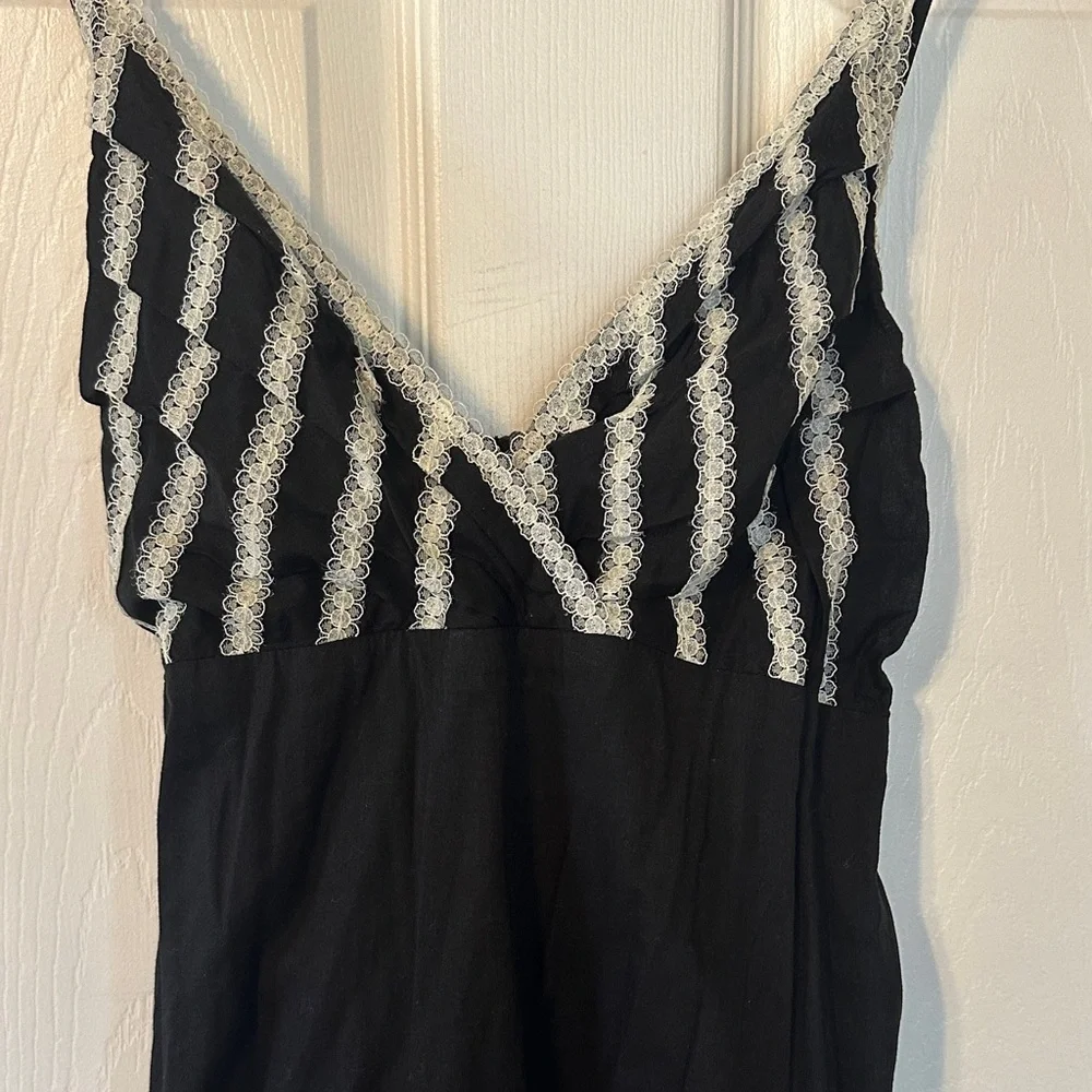 Morbid Threads Black Dress with White Lace Accents - Picture 3 of 6